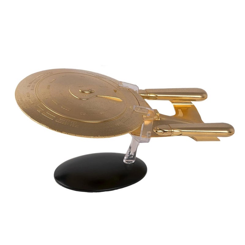 Eaglemoss Collections نسخة سفينة الفضاء من إيغلموس ستار تريك | USS إنتربرايز NCC-1701-D من الذهب عيار 18 قيراط - Image 3